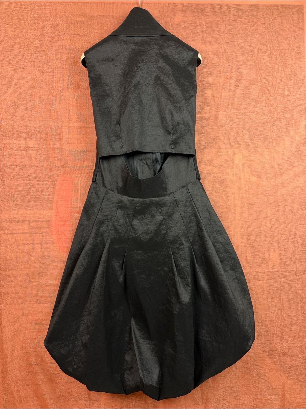 Frank Lyman Design Black Bubble Hem Sleeveless Belted Midi Dress Size M 10 - Picture 3 of 15
